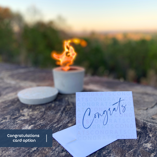 Congratulations: Phoenix fire pot set + greeting card