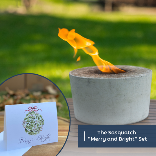 Merry & Bright: Sasquatch fire pot set + greeting card