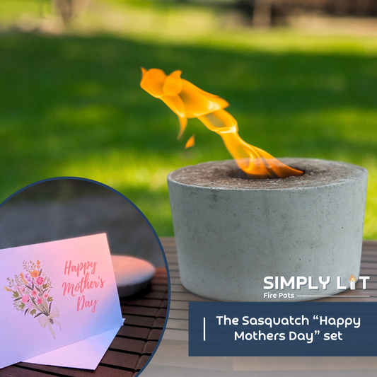 HAPPY MOTHERS DAY: Sasquatch fire pot set + greeting card
